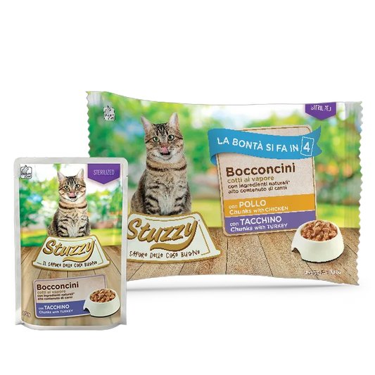 Stuzzy Multipack Bocconcini Per Gatti Sterilizzati Con Pollo E Tacchino 4x85 g