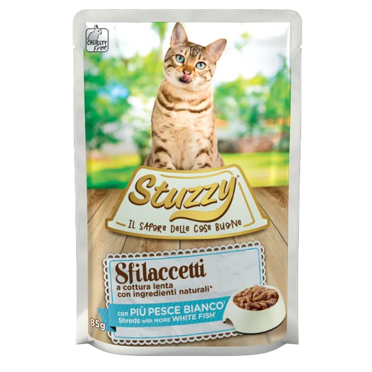 Stuzzy Sfilaccetti Con Pesce Bianco 85 G