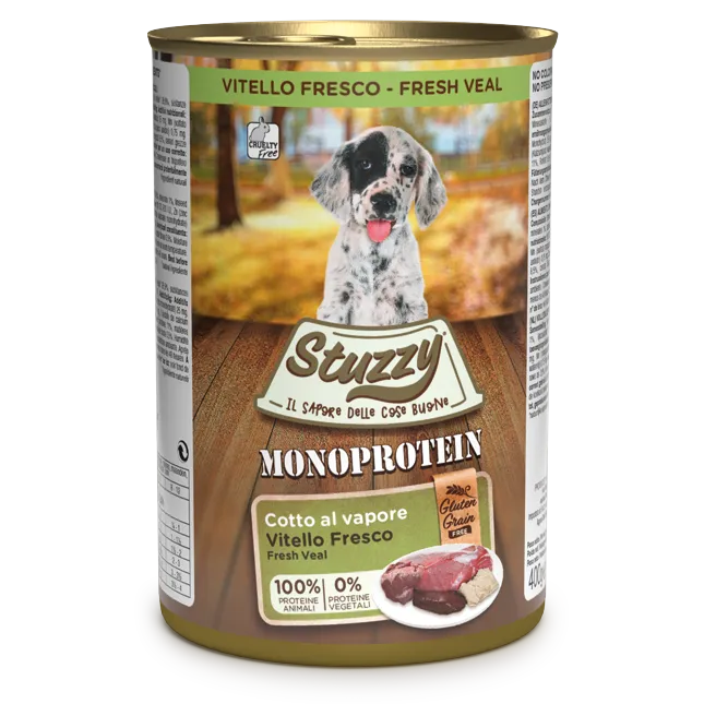 Stuzzy Monoprotein Per Cuccioli Con Vitello 400 G