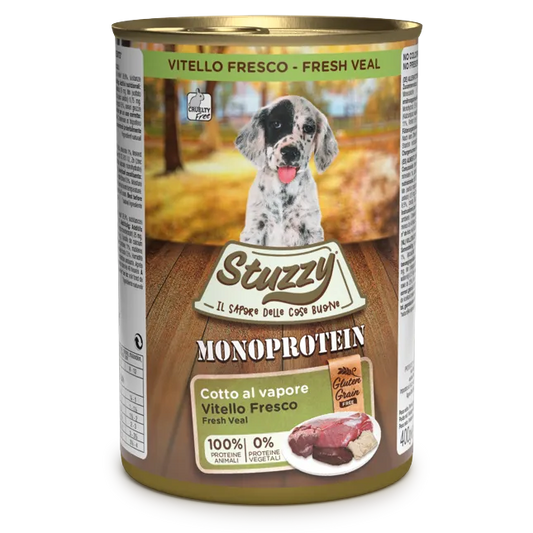 Stuzzy Monoprotein Per Cuccioli Con Vitello 400 G
