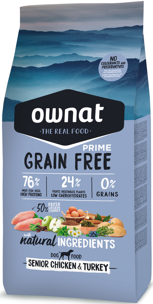 Ownat Prime Grain Free Senior Chicken & Turkey