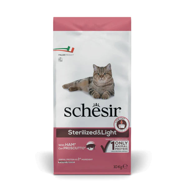 Schesir Sterilized And Light Con Prosciutto 1.5 Kg & 10 Kg