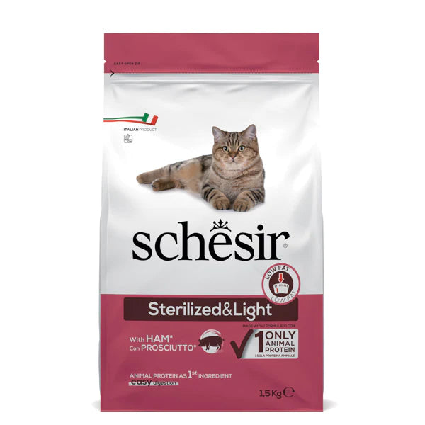 Schesir Sterilized And Light Con Prosciutto 1.5 Kg & 10 Kg