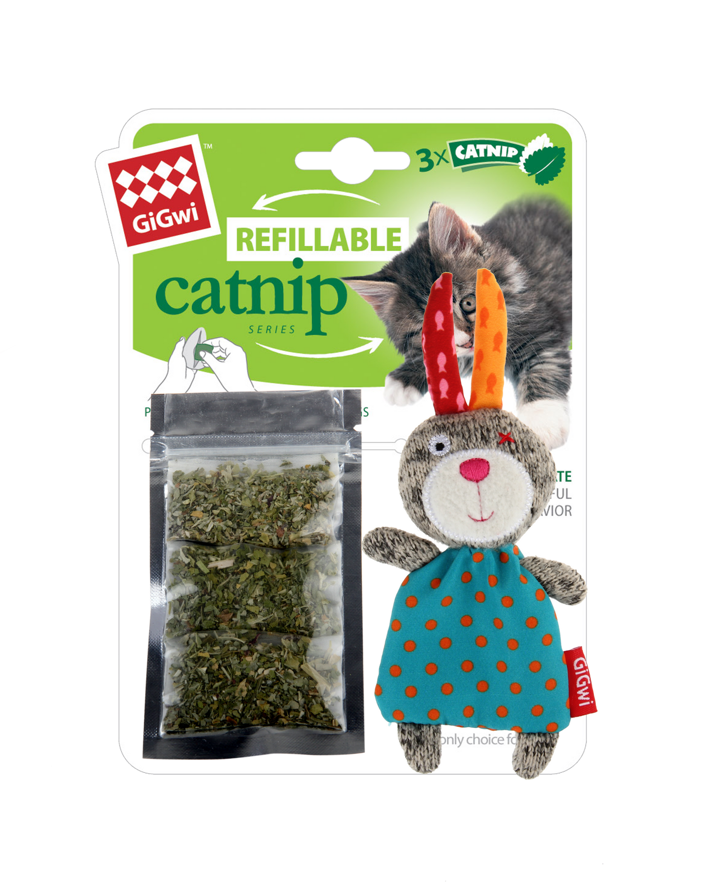 GiGwi Rabbit Refillable Catnip